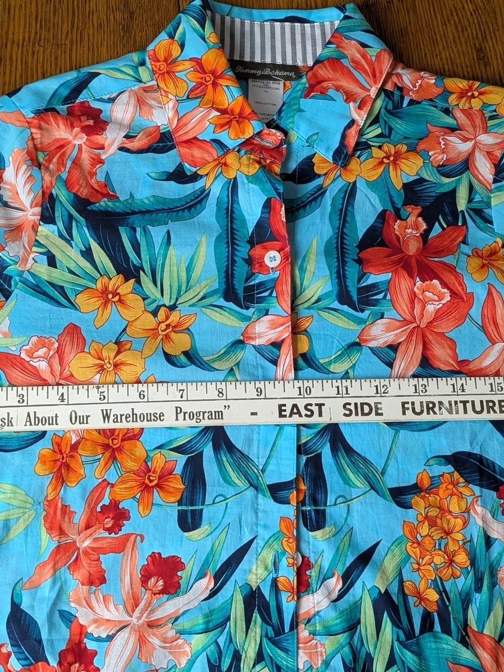 NWT Tommy Bahama Floriana Boyfriend Shirt XS Turquoise Tropical Floral Cotton - Picture 11 of 11